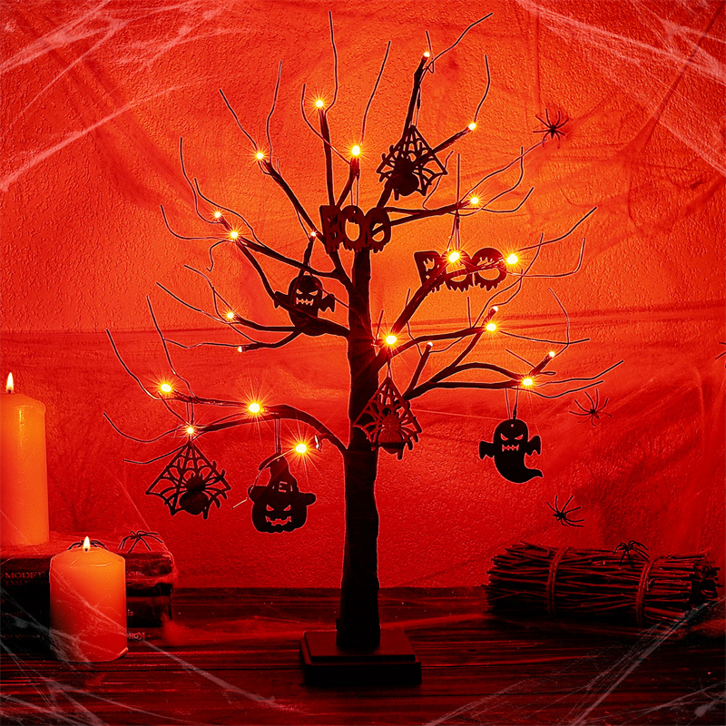 Lumière d'arbre de table d'Halloween de 2 pieds 24 LED