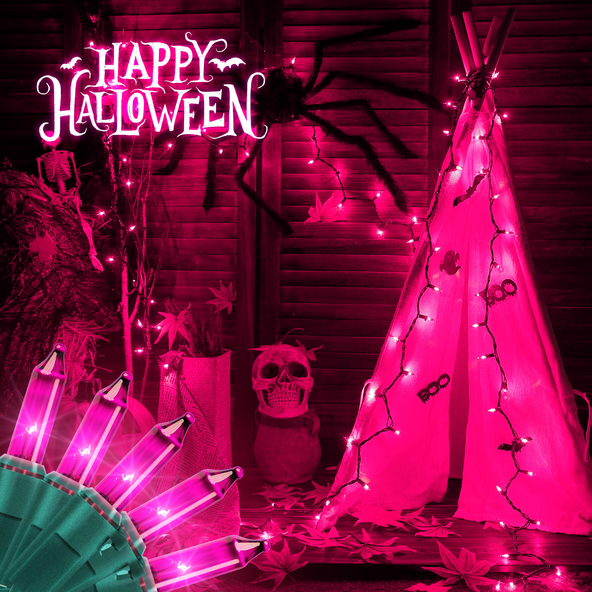 Guirlande lumineuse de décoration d'Halloween de 13 pieds à 50 LED