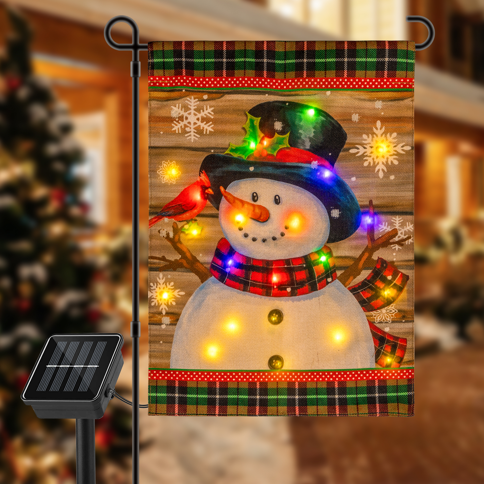 Drapeau de bonhomme de neige de Noël double face