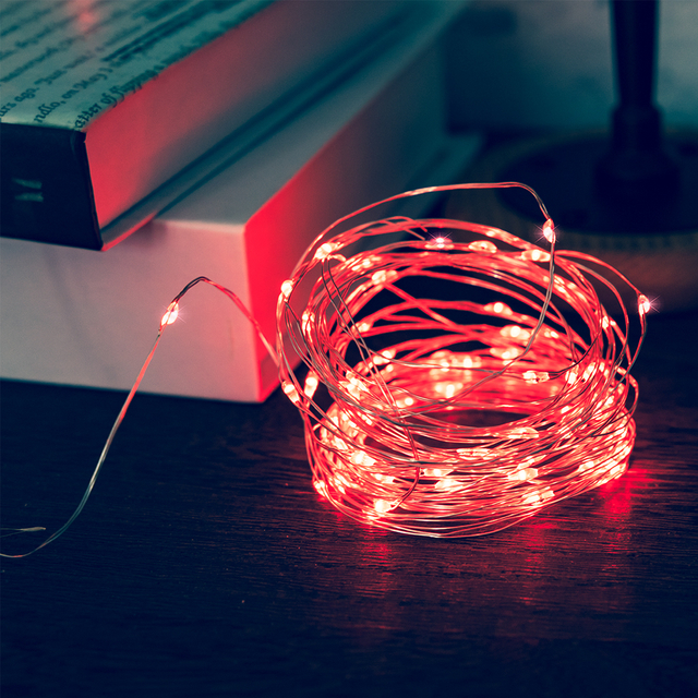 Guirlande lumineuse LED chaude à piles.