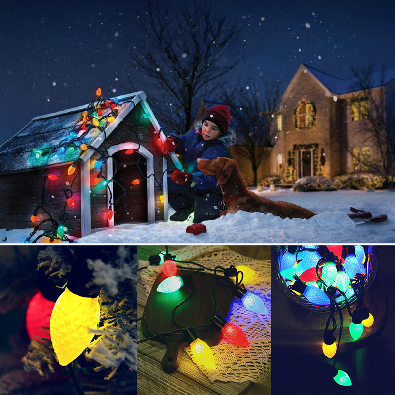 Guirlande lumineuse aux fraises de Noël C9 50LED