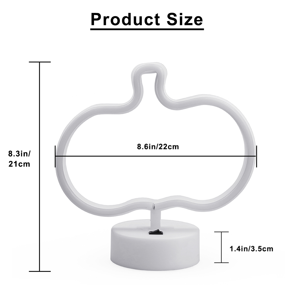 Lumières de nuit au néon en forme de citrouille