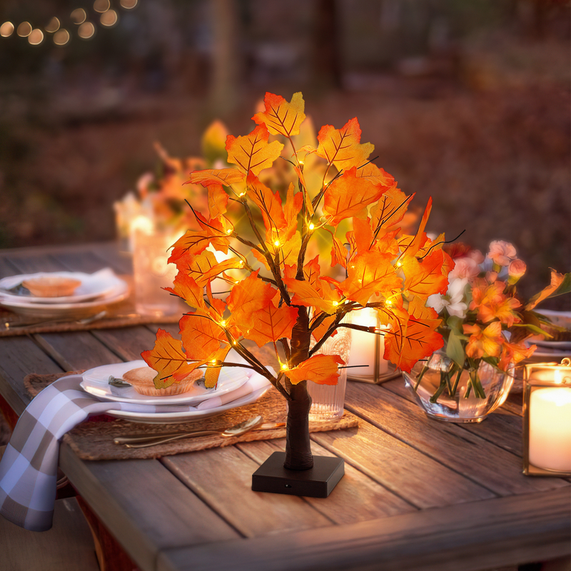 Lumières d'érable de décoration de table 24LED