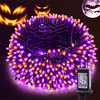 Lumières d'Halloween violettes à 300 LED de 108 pieds