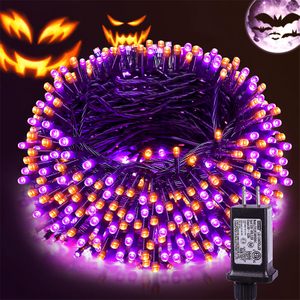 Lumières d'Halloween violettes à 300 LED de 108 pieds