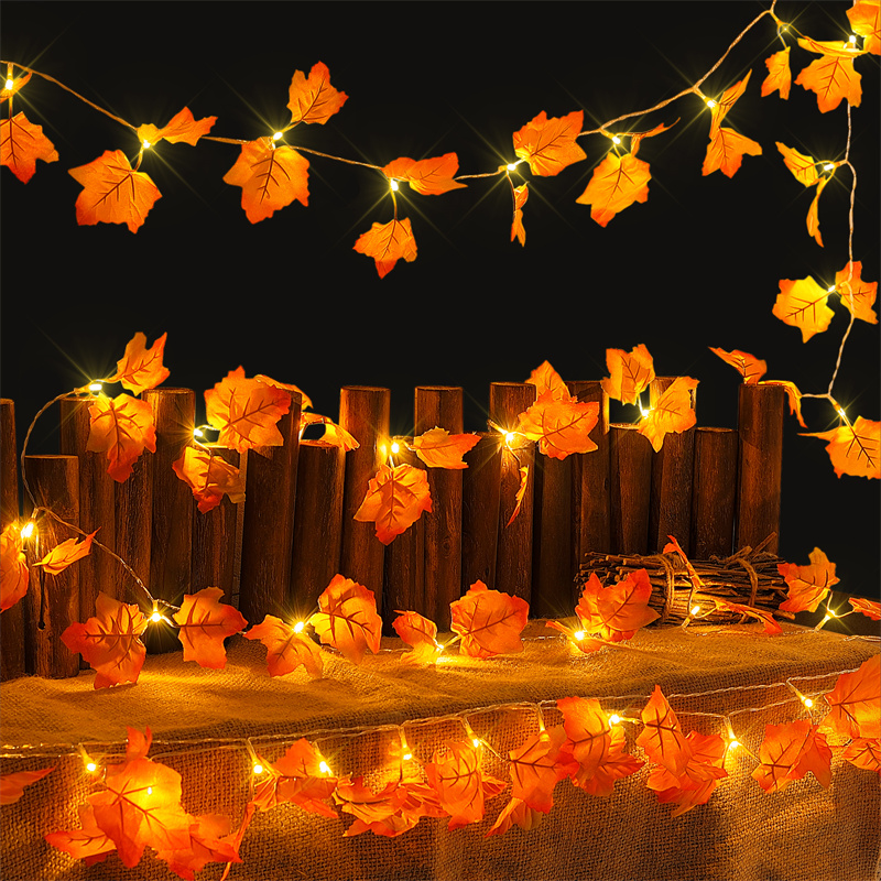 Guirlande lumineuse à feuilles d'érable pour le festival de Thanksgiving