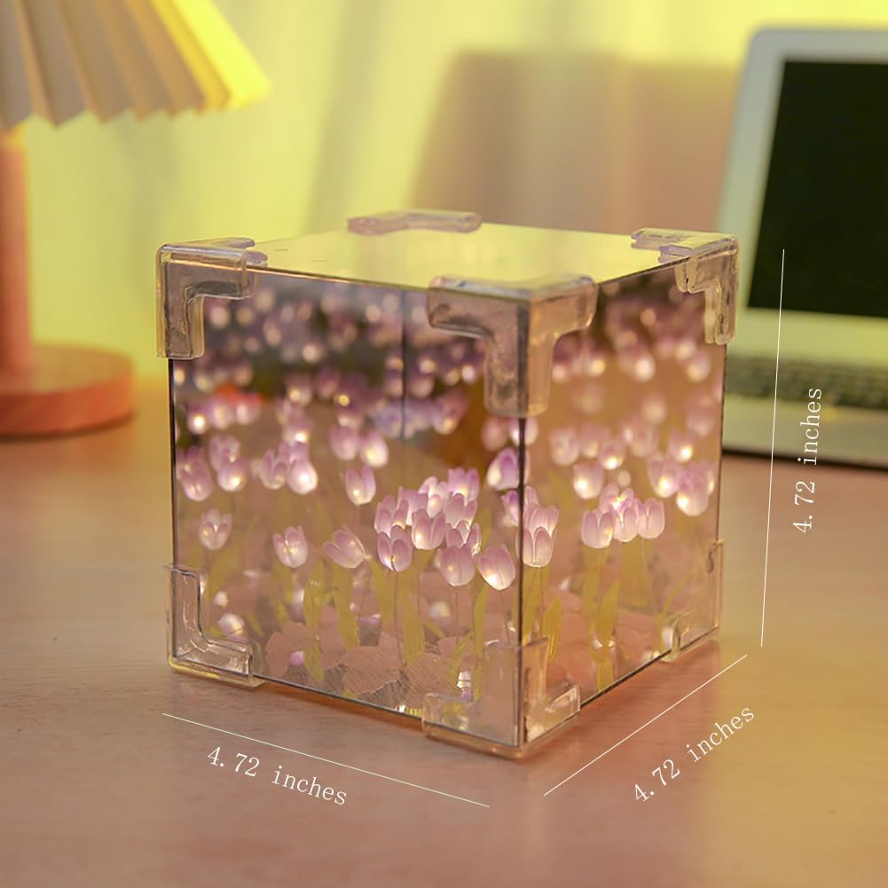 DIY Tulip Cube Miroir Lampe Taille Image