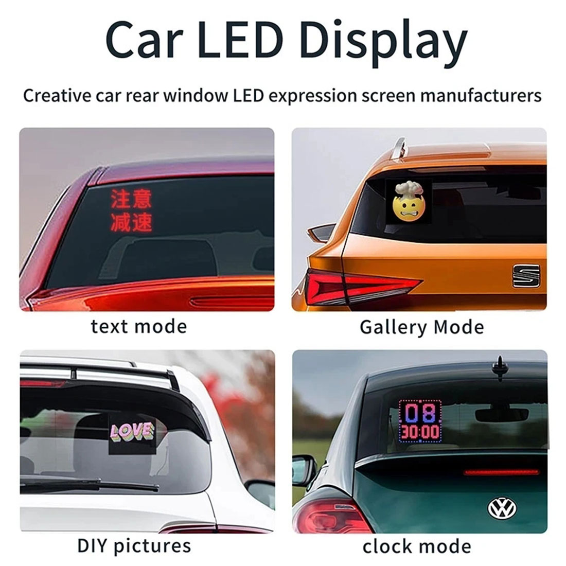 Écran d'affichage LED Bluetooth DIY, affichage d'installation de voiture