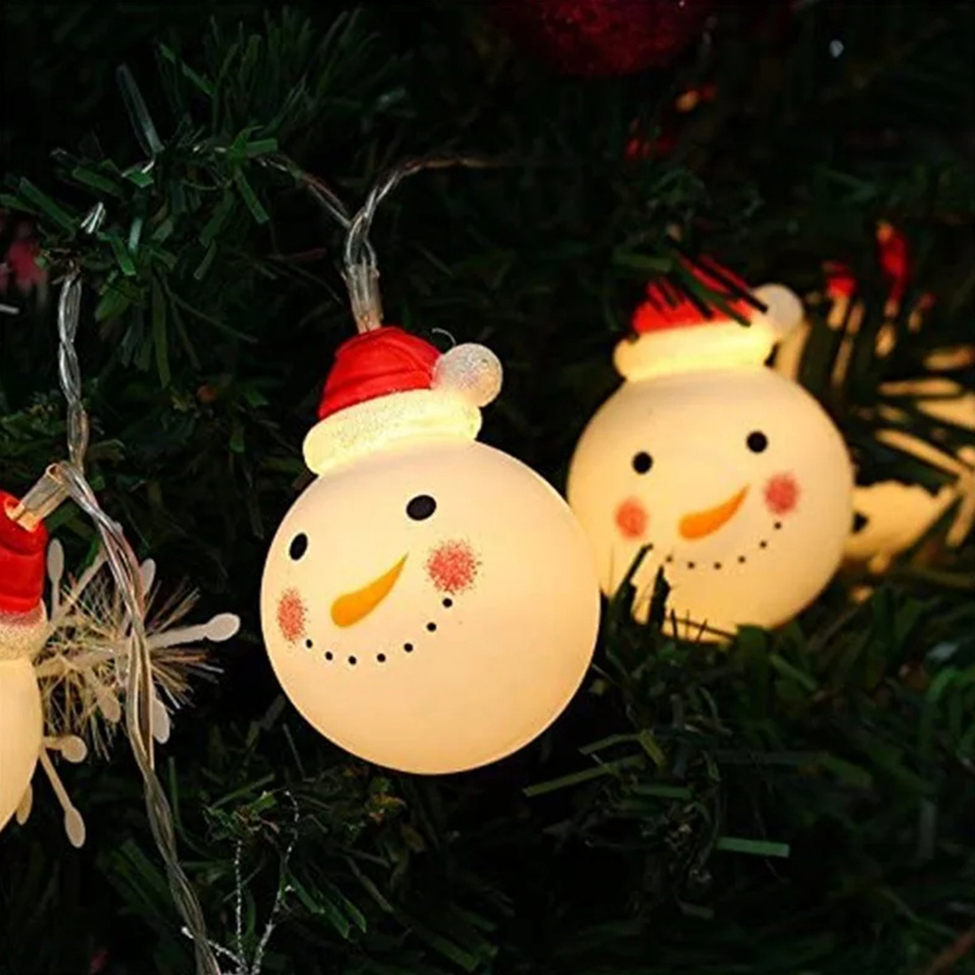 Lumière de Noël de décoration alimentée par batterie de bonhomme de neige