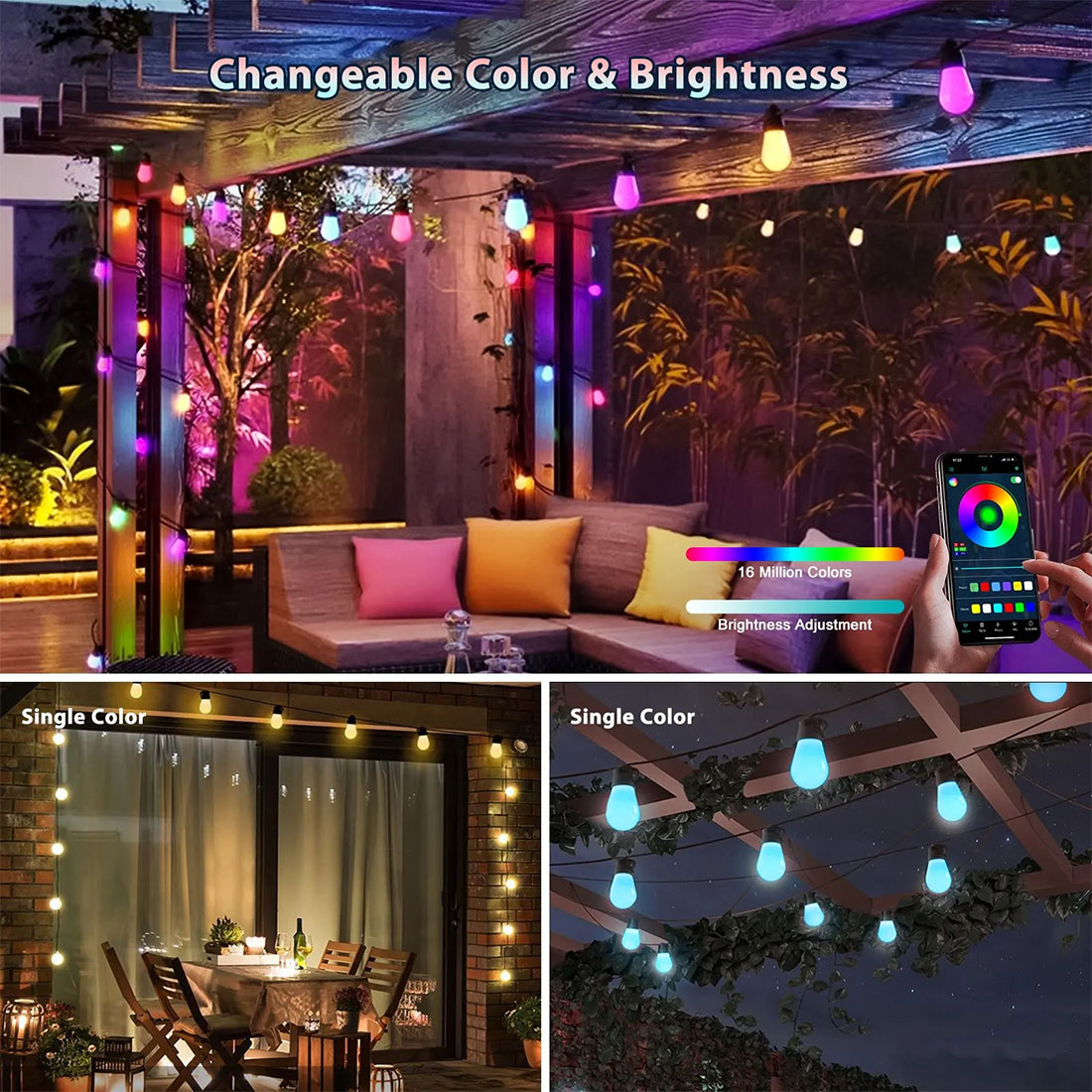 Image de scène de chaîne de lumière de couleur LED S14Smart