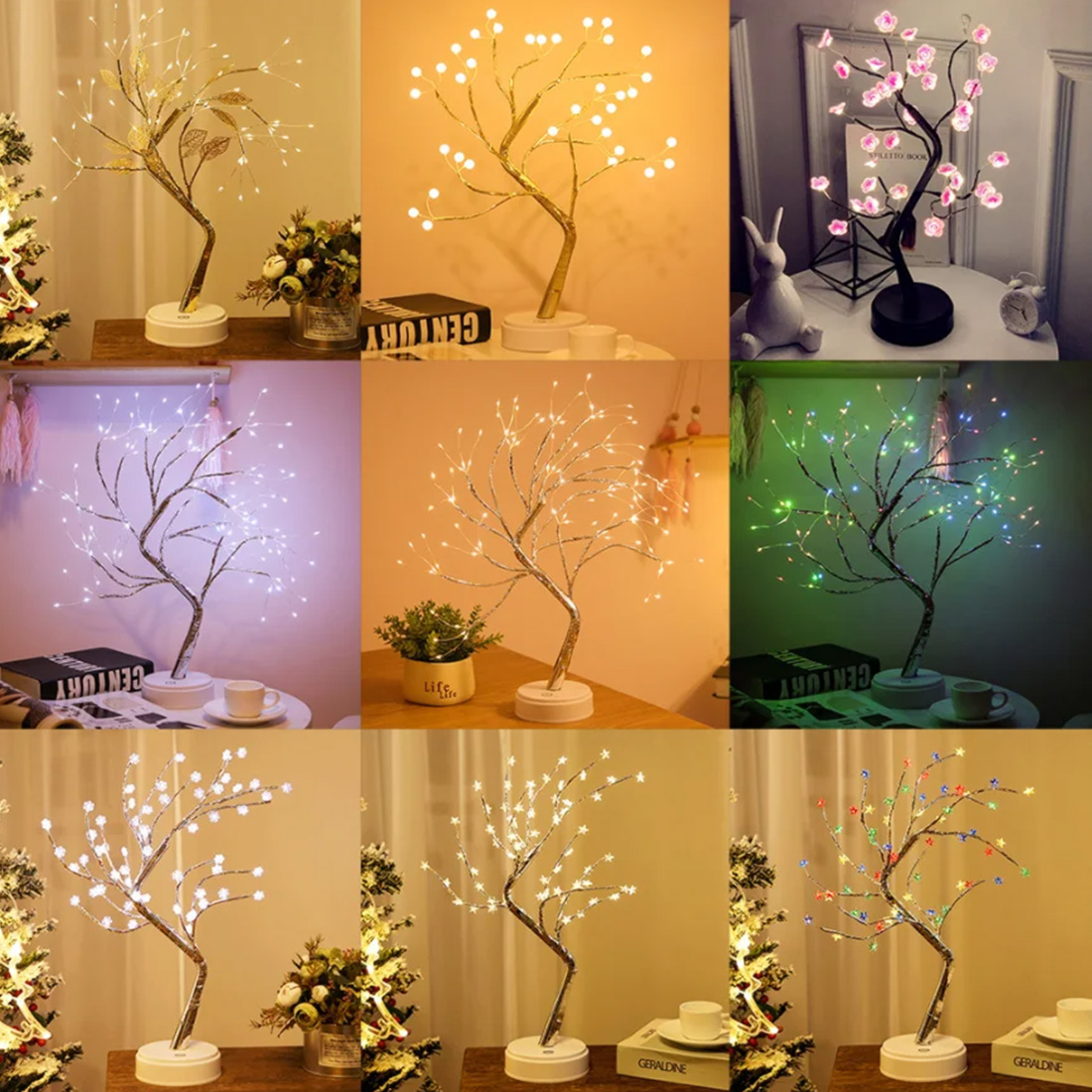 Image totale de forme de veilleuse de modélisation d'arbre 108LED