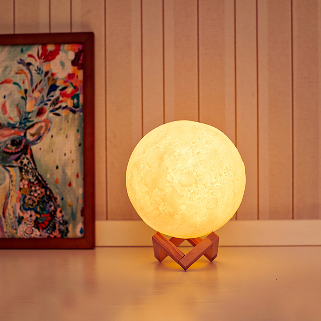 Lampe de lune de nuit imprimée en 3D