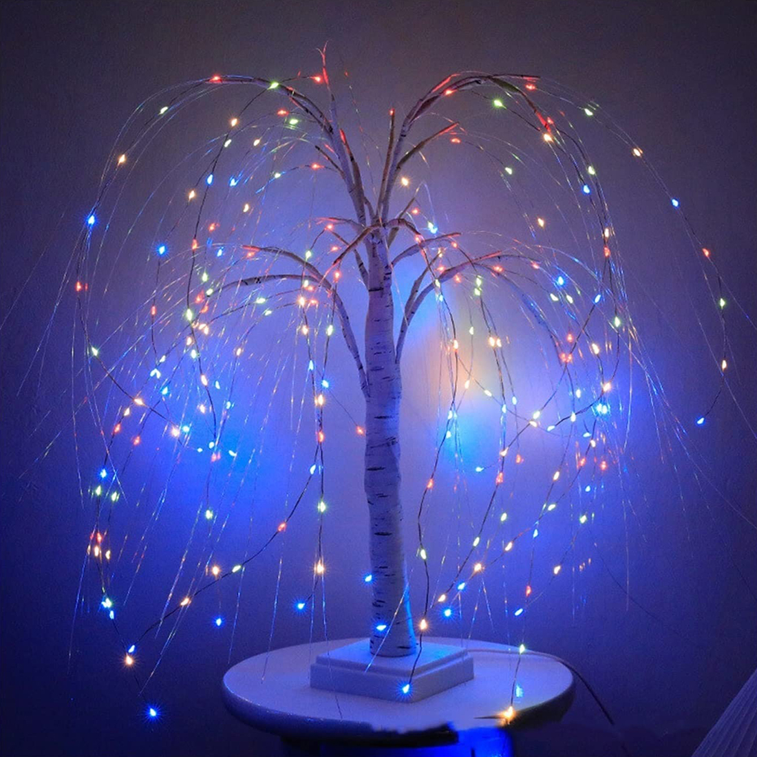 Image de lampe de nuit féerique LED arbre scintillant