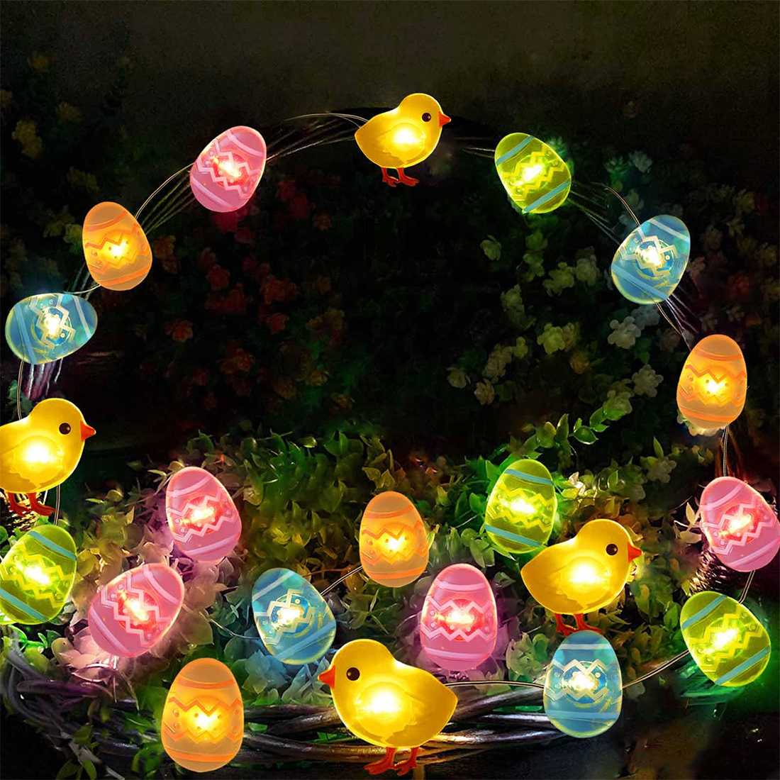 Guirlande lumineuse LED en forme d'œuf de Pâques