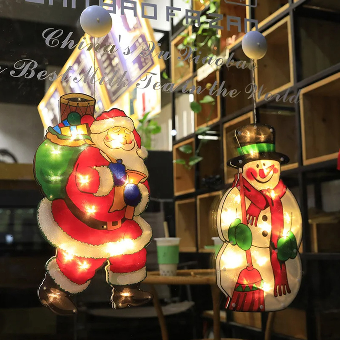 Décorations de Noël du Père Noël Lampe à ventouse Afficher l'image