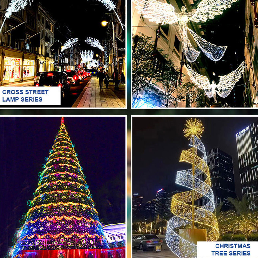 Image de scène de lumières d'arc en forme de coeur de Noël en plein air