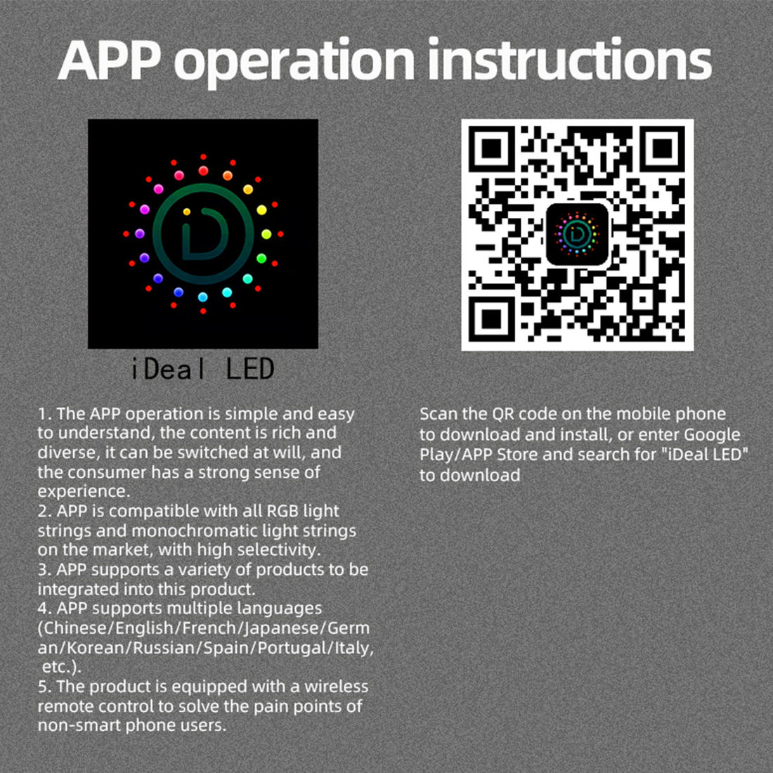 L'application Bluetooth intelligente pour rideaux lumineux présente l'image