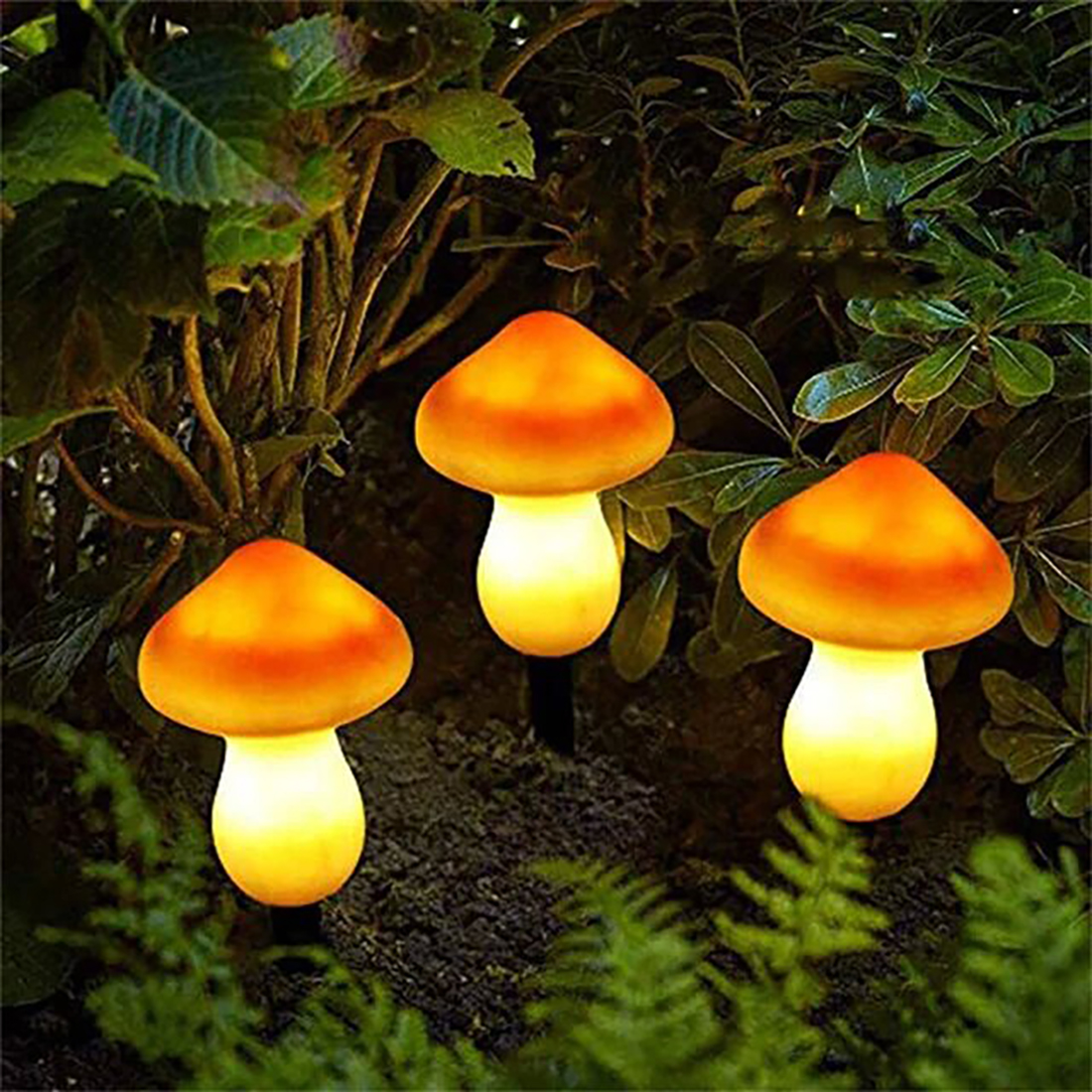 Lampes solaires à LED en forme de champignon