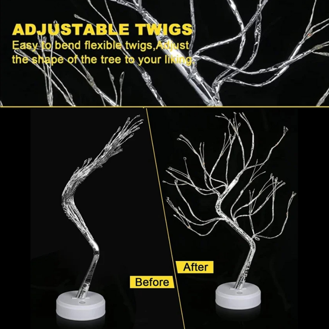 Veilleuse à modélisation d'arbre 108LED, utilisation de l'image de présentation