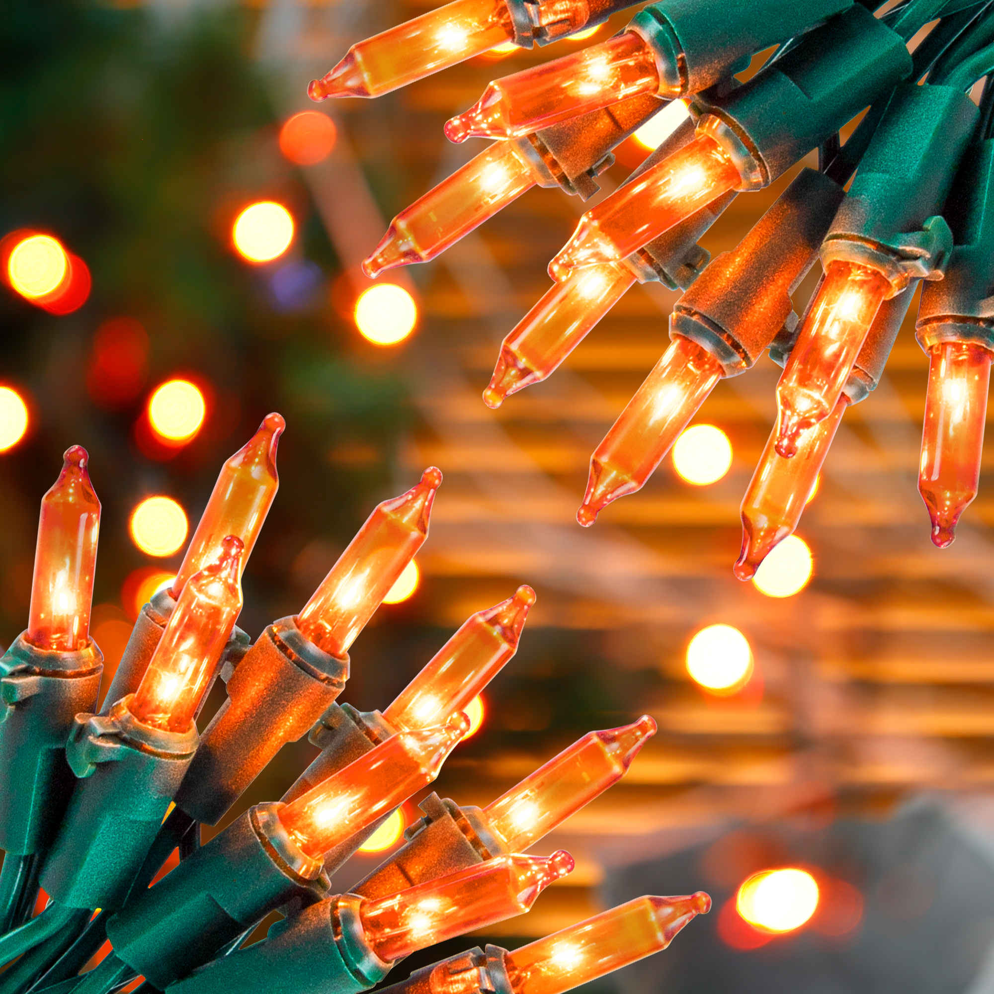 Mini guirlandes lumineuses de Noël en fil vert foncé