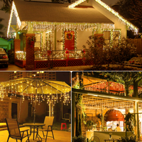 Lumières de glaçon de Noël de décoration d'avant-toit de maison