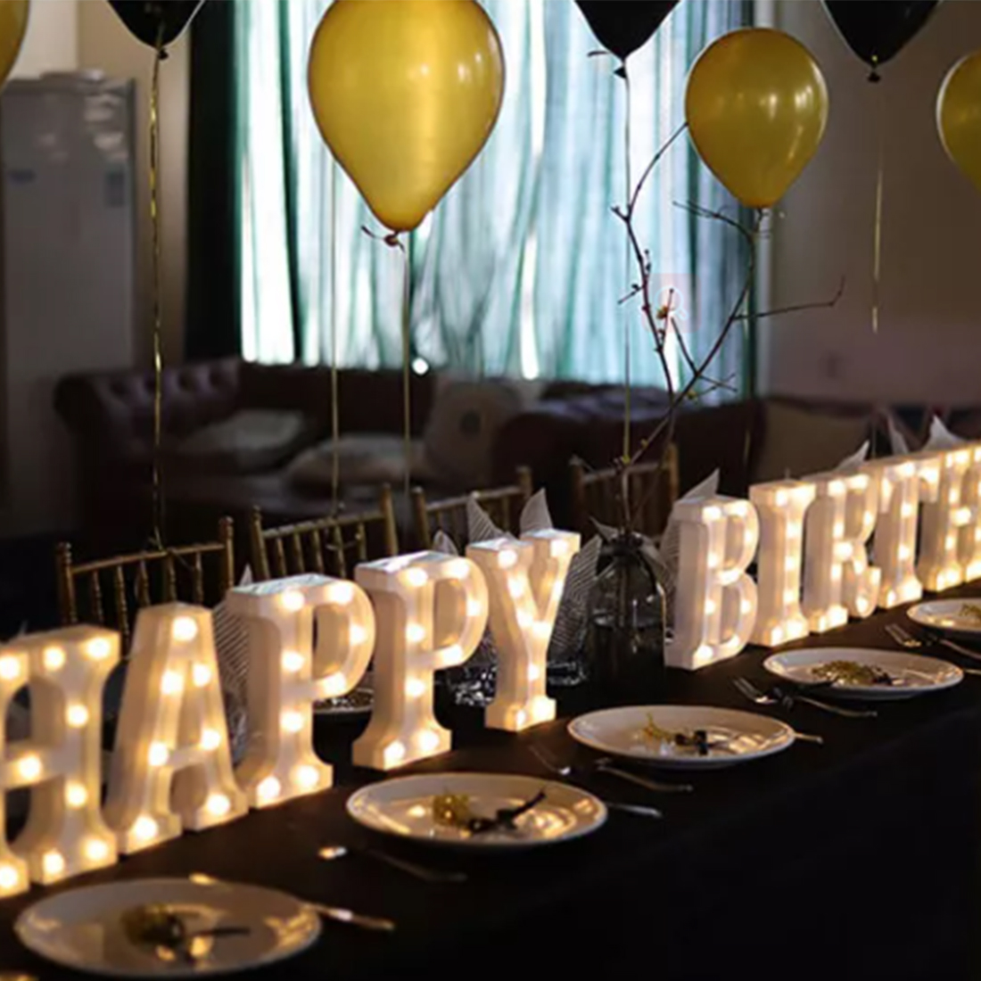 Scène de lumières de l'alphabet de lettres LED