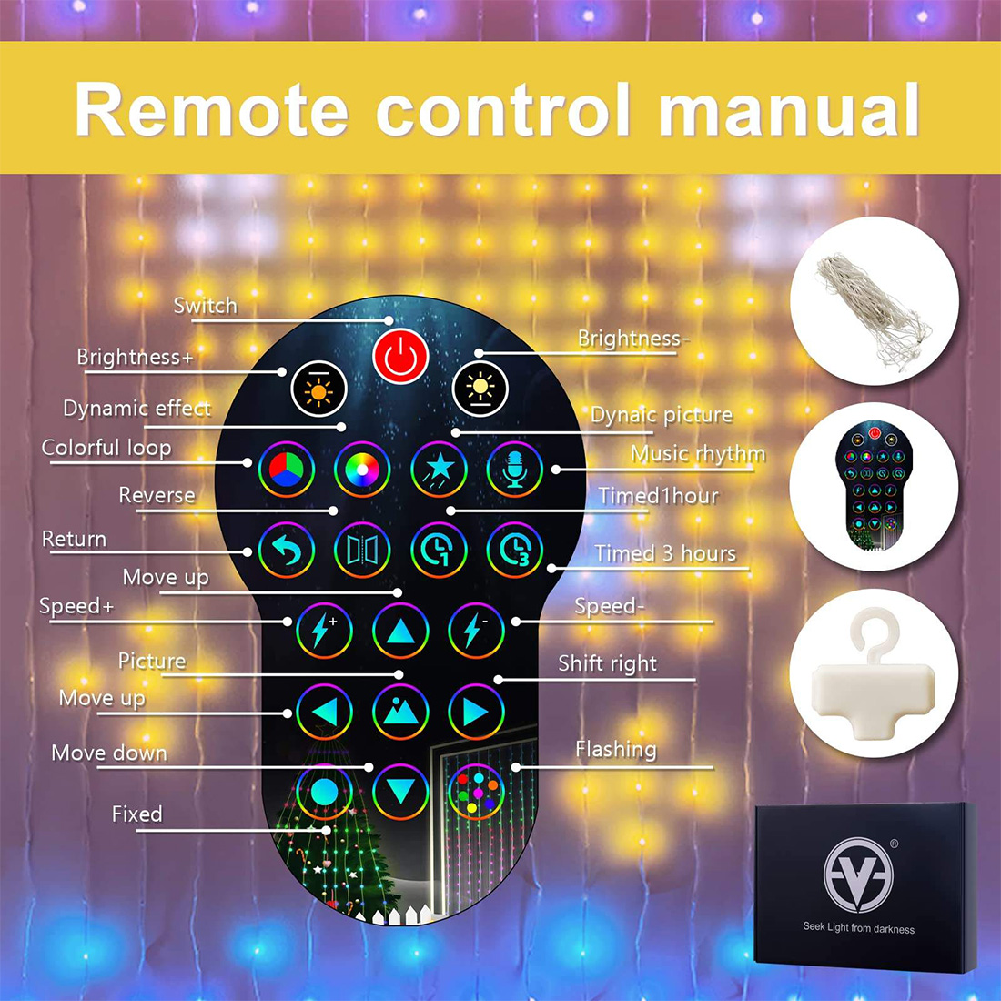 Rideaux lumineux intelligents avec application Bluetooth