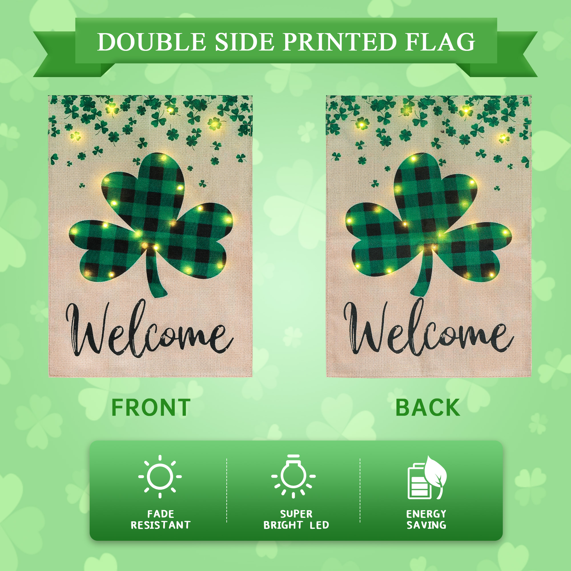 Drapeau de jardin trèfle trèfle de la Saint-Patrick