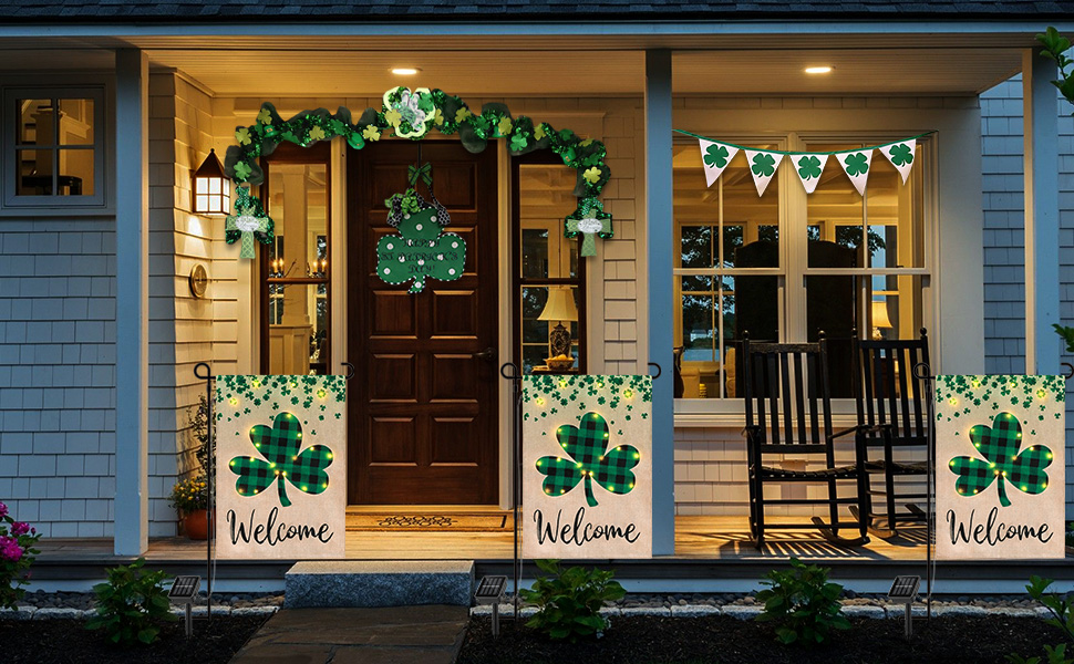 Drapeau de jardin trèfle trèfle de la Saint-Patrick 