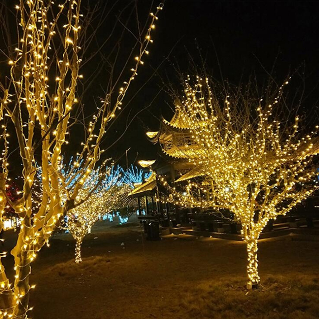 Image de scène de guirlandes lumineuses étoilées à LED