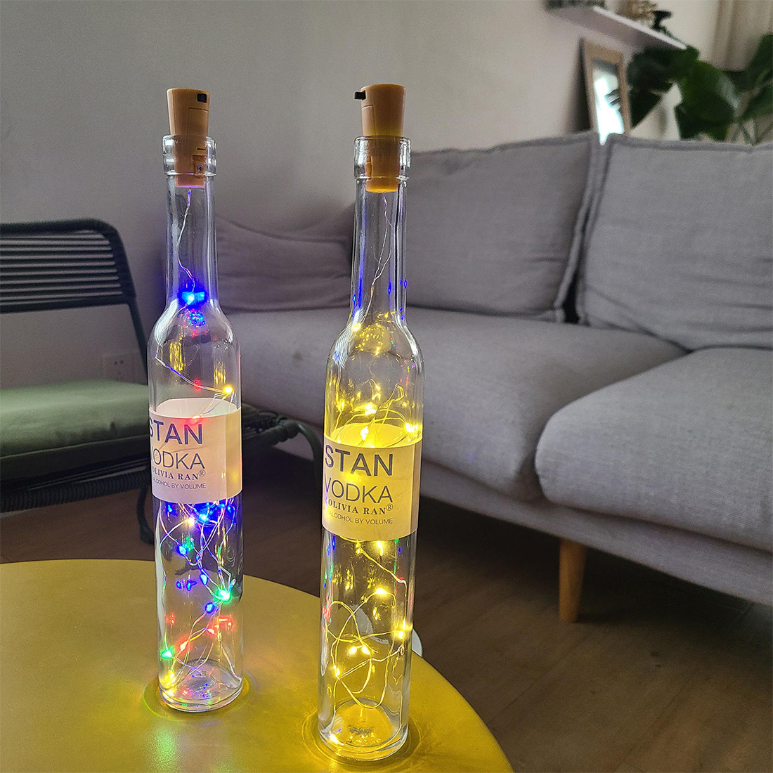 Guirlande lumineuse LED en liège pour bouteille de vin