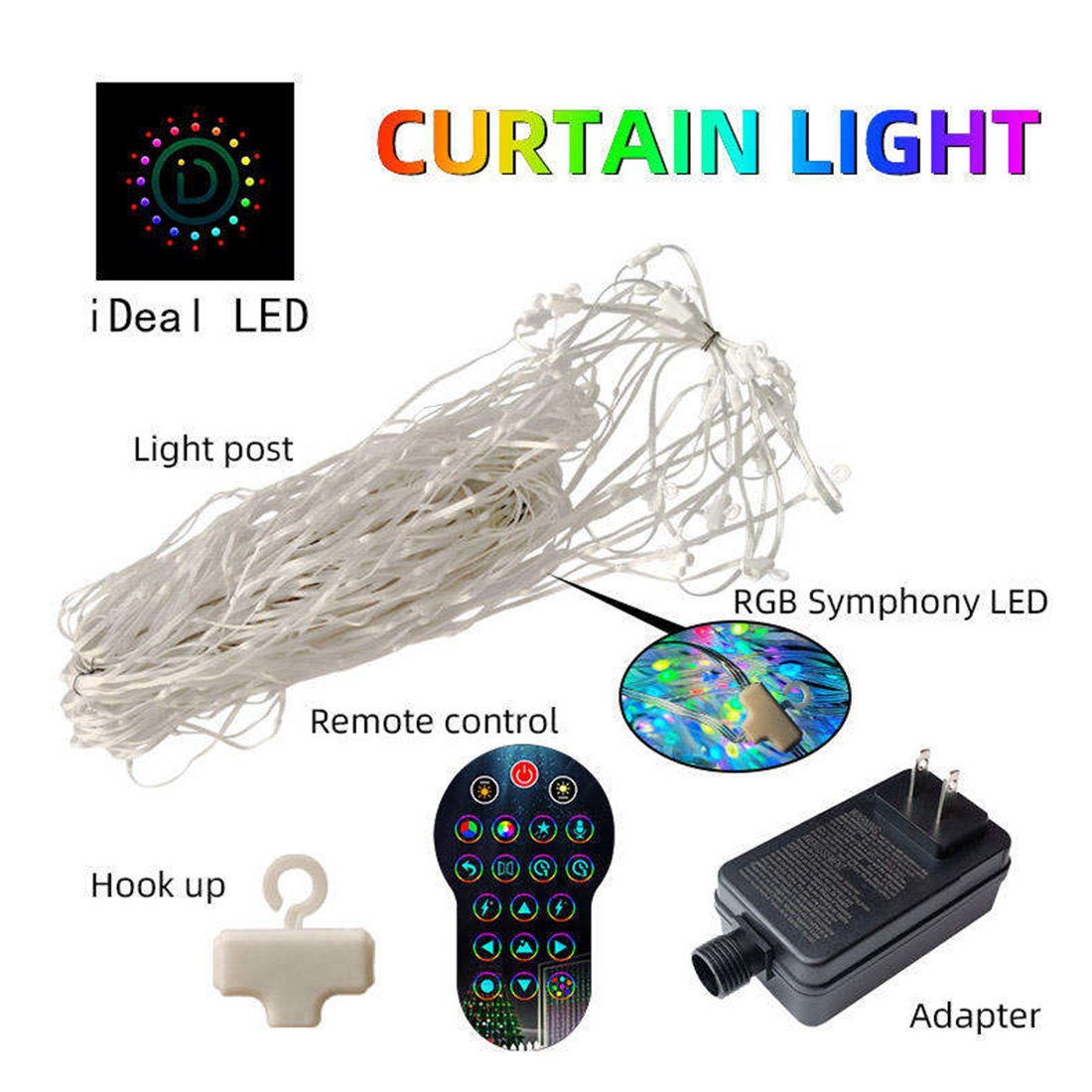 Rideaux lumineux intelligents avec application Bluetooth